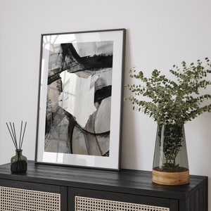 Kenia Karte | Schwarz-graue abstrakte Malerei Karte von Kenia Wand-Kunst-Druck | Kenia Traval Poster