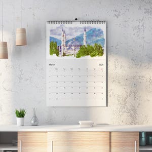 Calendario de Albania 2025 / Gran tamaño A3 A4 11x16,5" / Calendario de pared de Albania / Regalo de viaje de Año Nuevo y Navidad / Ecológico