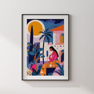 Impression d'art mural Marrakech | Collection Femmes d'Afrique | Art mural marocain | Impression de voyage au Maroc
