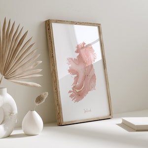Irland Map Kunst - Poster pink-gold [EV]