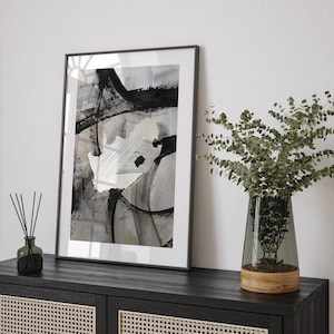 Südafrika Karte | Schwarz Graue Karte Abstrakte Malerei Karte Südafrika Wand Kunst Druck | Südafrika Reiseposter