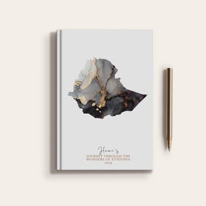 Carnet de carnet de voyage personnalisé en Éthiopie, carte pays Éthiopie, planificateur de carte personnalisé