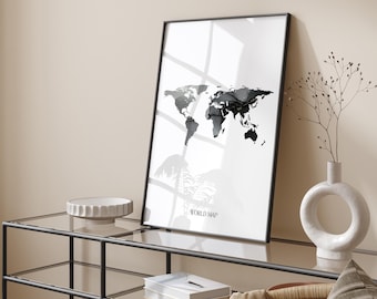 世界地図 アクリル　アート　ブランド シルバーミラーの世界地図ウォールアート：彫刻アクリル - Etsy 日本