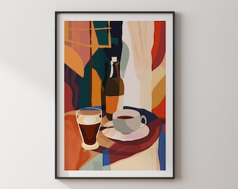 Coffee Poster Espresso Wall Art Print | Drink Coffee Art | Kitchen Decor
