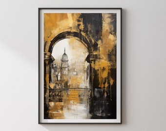 Impresión de arte mural con pintura abstracta de Ámsterdam / Impresión de viaje de edición 2024