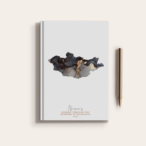 Carnet de carnet de voyage personnalisé en Mongolie, carte du pays de la Mongolie, planificateur de carte personnalisé