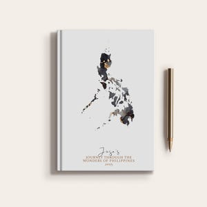 Carnet de carnet de voyage personnalisé aux Philippines, pays des Philippines, planificateur de carte personnalisée