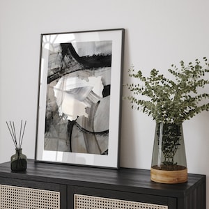 Kambodscha Karte | Schwarz Graue abstrakte Malerei Karte von Kambodscha Wand Kunst Druck | Kambodscha Reiseposter
