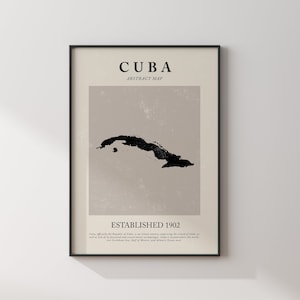 Kuba Karte Vintage Abstrakte Wand Kunst Druck Picasso + Matisse Inspiriert Reise Poster