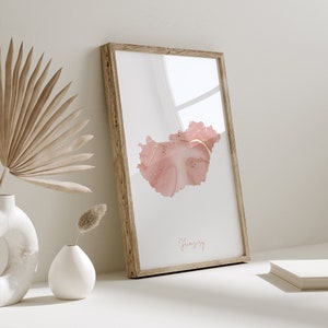 Ungarn Karte Pink und Gold Wand Kunst Druck
