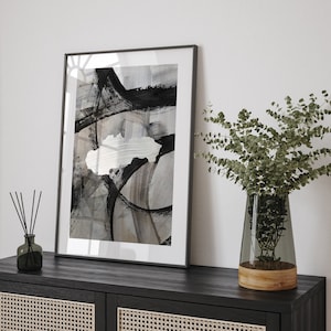 Slowakei Landkarte | Black & Grey Abstrakt Malerei Karte der Slowakei Wand Kunst Druck | Slowakei Traval Poster