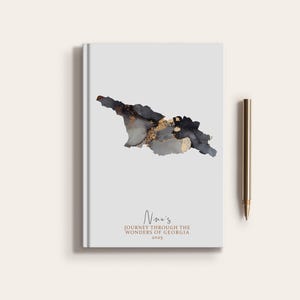 Carnet de voyage personnalisé en Géorgie, carnet de voyage, pays Géorgie, planificateur de carte