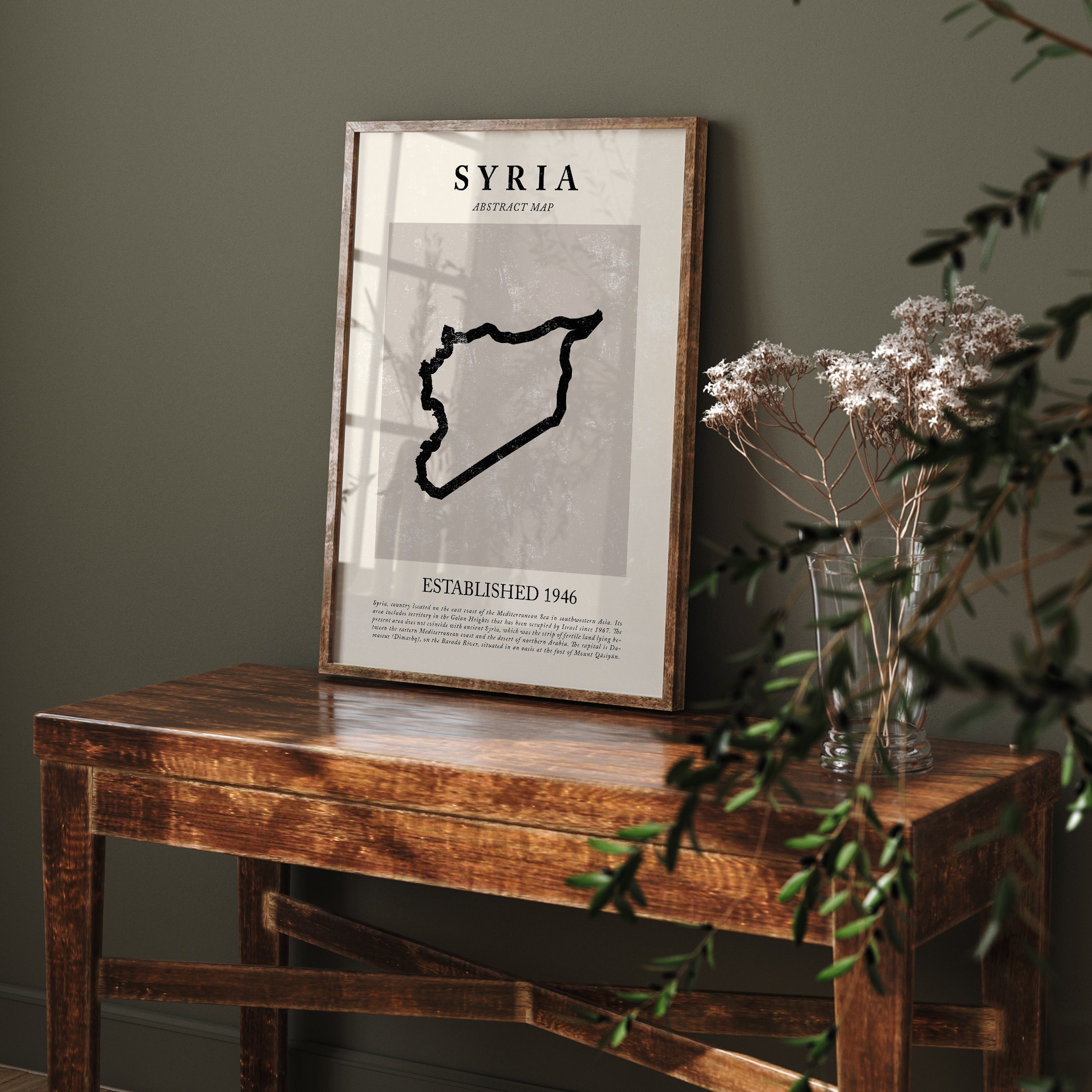 Homs Siria Arte De La Pared Vintage Print Poster Canvas Map