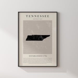 Abstrakte Tennessee Karte Vintage Wand Kunst Druck US Zustand | Vereinigte Staaten von Amerika | USA Reise Poster