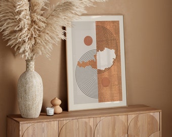 Boho Austria Map | Mid Century Austria Wall Art Print