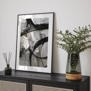 Guadeloupe Karte | Black & Grey abstrakte Malerei Karte von Guadeloupe Wand Kunst Druck | Guadeloupe Traval Poster
