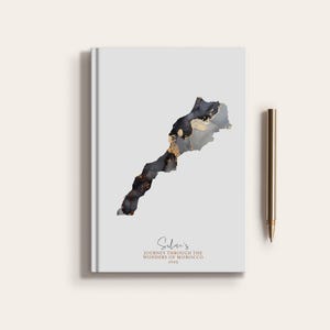 Diario di viaggio in Marocco Diario di viaggio personalizzato Quaderno Paese Marocco Mappa Mappa personalizzata Planner