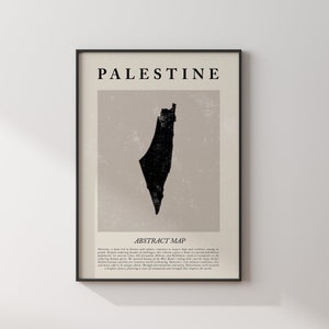 Mapa da Palestina Vintage Abstrato Arte de Parede Impressão Pôster de Viagem