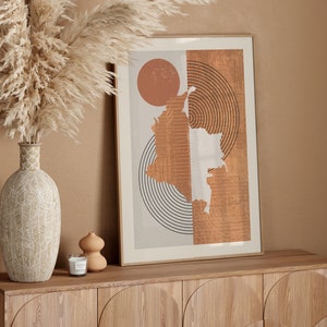 Colombia Map Wall Art Print | Boho Mid Century