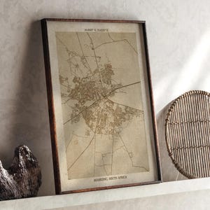 Mahikeng, nordvästra karta | Vintage beige detaljerad karta | Sydafrika | Resepresent