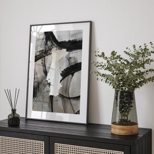 Kaart Portugal | Zwart-grijs abstract schilderij kaart van Portugal kunst aan de muur | Reisposter Portugal