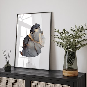 Mauritius Map Schwarz & Gold Wand Kunst [EV]