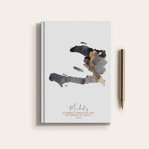 Carnet de carnet de voyage personnalisé en Haïti, pays, carte d'Haïti, planificateur de carte personnalisé
