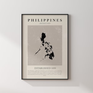 Philippinen Karte Vintage Abstrakte Wand Kunst Druck Picasso + Matisse Inspiriert Reise Poster