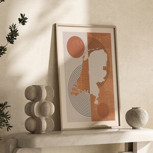 Impression d'art mural carte des Pays-Bas | Bohème milieu du siècle