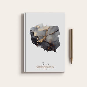 Carnet de carnet de voyage personnalisé pour la Pologne, pays Pologne, planificateur de carte