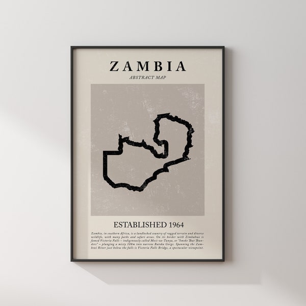 Zambia Poster Etsy