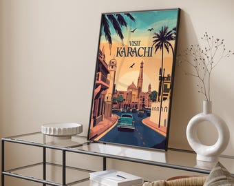 Visit Karachi Wall Art Print | Pakistan Travel Poster