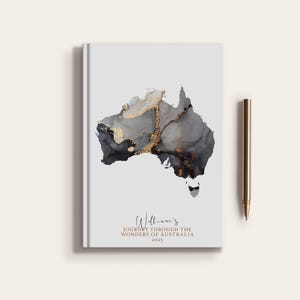 Carnet de carnet de voyage personnalisé en Australie, pays, carte de l'Australie, planificateur de carte personnalisé