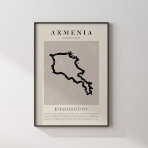 Armenien Landkarte Vintage abstraktes Kunst Druck Picasso + Matisse inspiriertes Reise Poster