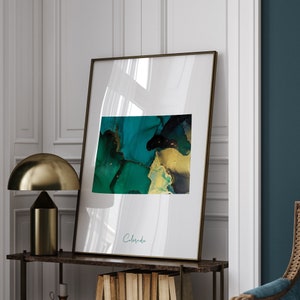 Carte du Colorado, impression d'art mural vert émeraude et or | État américain | Etats-Unis | États-Unis d'Amérique