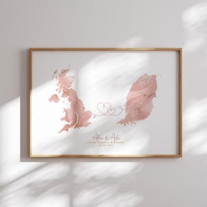 Großbritannien und Grenada Karte Pink & Gold Travel Wall Art Print | Vereinigtes Königreich | Reisen Umzug Geschenk