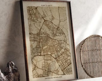 1727 年のオランダ、アムステルダムの地図 (オランダ語)。ビンテージ