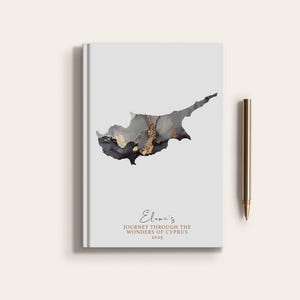 Carnet de carnet de voyage personnalisé Chypre Pays Chypre Carte personnalisée Planificateur de carte