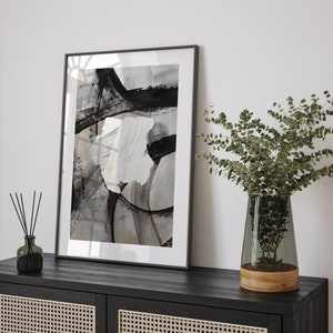 Suriname Karte | Black & Grey abstrakte Malerei Karte von Suriname Wand Kunst Druck | Suriname Traval Poster