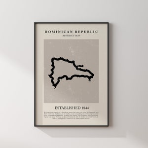 Dominikanische Republik Karte Vintage abstraktes Wand-Kunst-Druck Picasso + Matisse inspiriertes Reise-Plakat