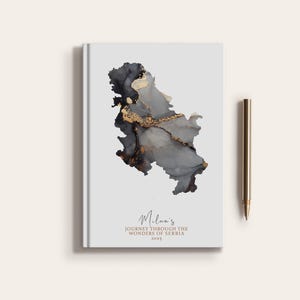 Carnet de carnet de voyage personnalisé Serbie Pays Serbie Carte planificateur de carte personnalisée