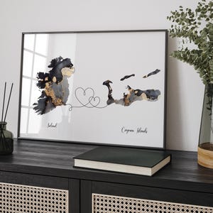 Irland und die Kaimaninseln Karte Black & Gold Travel Wall Art Print | Irland | Reisen Umzug Geschenk