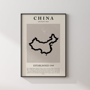 China Karte Vintage Abstrakte Wand Kunst Druck Picasso + Matisse Inspiriert Reise Poster