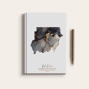 Carnet de carnet de voyage personnalisé au Soudan, carte du pays du Soudan, planificateur de carte personnalisé