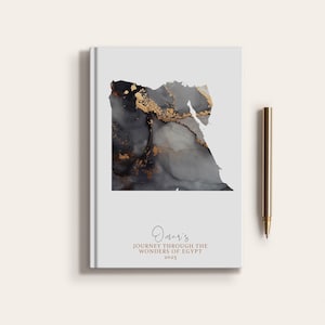 Carnet de carnet de voyage personnalisé en Egypte, carte du pays en Egypte, planificateur de carte personnalisé