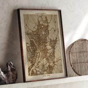 1940s Kyoto Japan Vintage Map, DIGITAL DOWNLOAD, 16x20 - Etsy