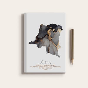 Carnet de voyage Carnet de voyage personnalisé République démocratique du Congo Carte pays République démocratique du Congo Planificateur de carte personnalisé