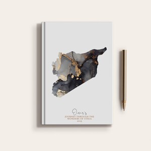 Carnet de carnet de voyage personnalisé en Syrie, carte du pays en Syrie, planificateur de cartes personnalisées