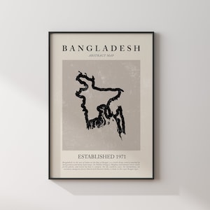 Bangladesch Karte Vintage Abstrakt Wand Kunst Reise Poster