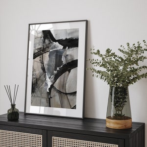 Landkarte Argentinien | Schwarz Graue abstrakte Malerei Landkarte Argentinien Kunstdruck | Argentinien Reiseposter